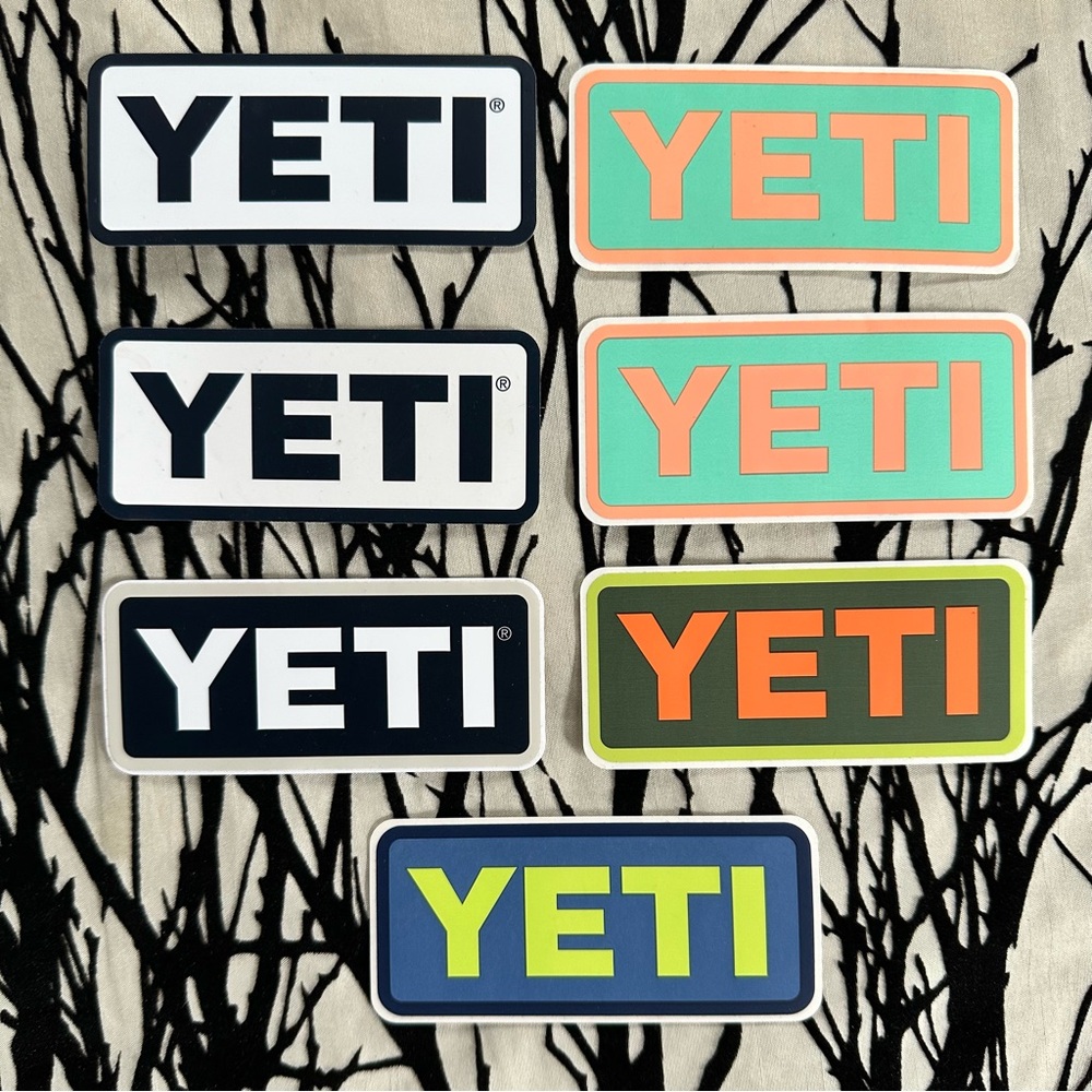 YETI Logo Sticker Set - seven total. Brand new!